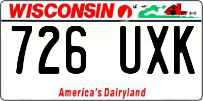 WI license plate 726UXK