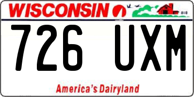 WI license plate 726UXM