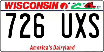 WI license plate 726UXS