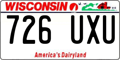 WI license plate 726UXU