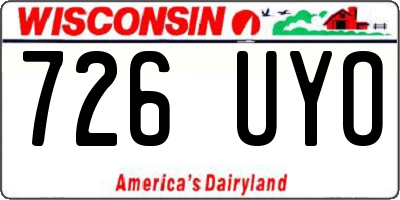 WI license plate 726UYO