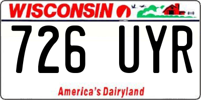 WI license plate 726UYR