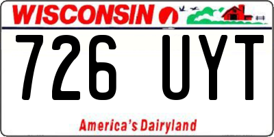 WI license plate 726UYT