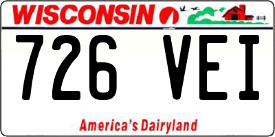 WI license plate 726VEI