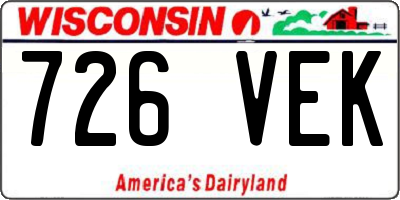 WI license plate 726VEK