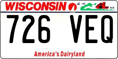 WI license plate 726VEQ