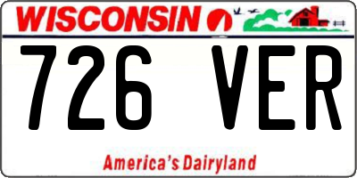 WI license plate 726VER