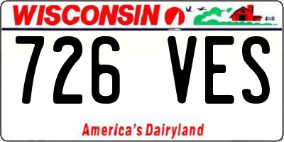 WI license plate 726VES