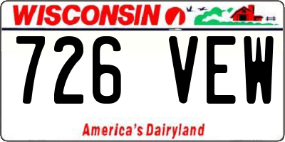 WI license plate 726VEW