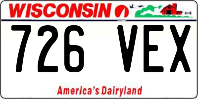 WI license plate 726VEX