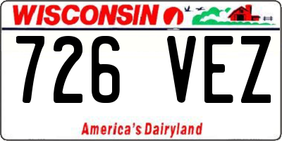 WI license plate 726VEZ