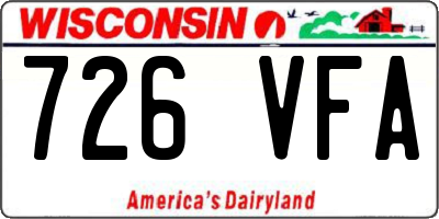 WI license plate 726VFA