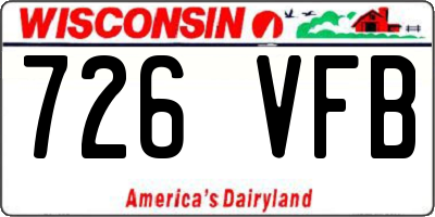 WI license plate 726VFB