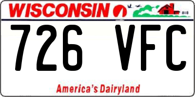 WI license plate 726VFC