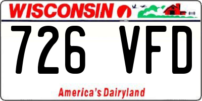 WI license plate 726VFD