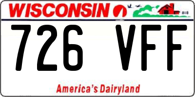 WI license plate 726VFF