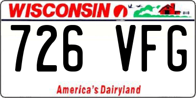 WI license plate 726VFG