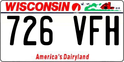 WI license plate 726VFH