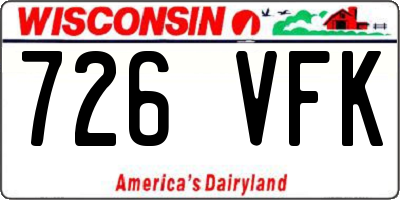 WI license plate 726VFK
