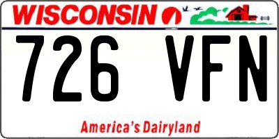 WI license plate 726VFN