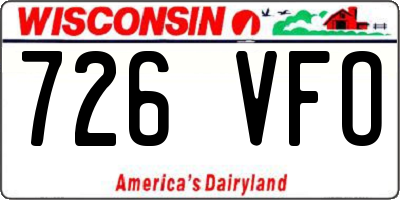 WI license plate 726VFO