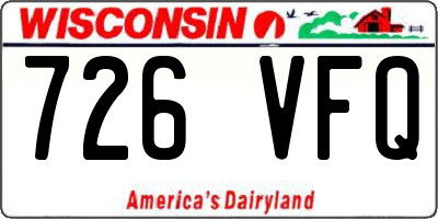 WI license plate 726VFQ