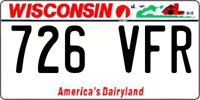 WI license plate 726VFR