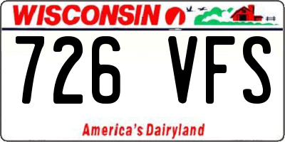WI license plate 726VFS
