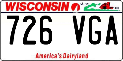 WI license plate 726VGA