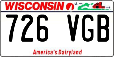 WI license plate 726VGB