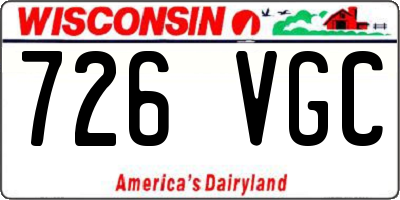 WI license plate 726VGC