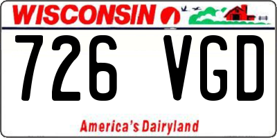 WI license plate 726VGD