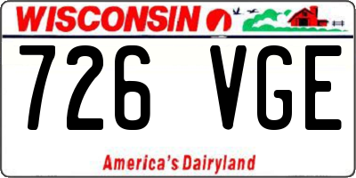 WI license plate 726VGE