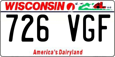 WI license plate 726VGF