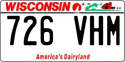 WI license plate 726VHM