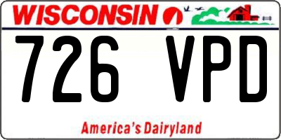 WI license plate 726VPD