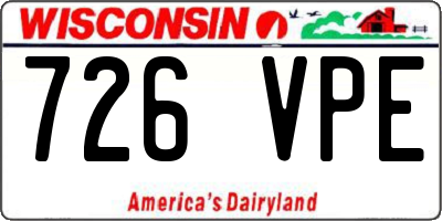 WI license plate 726VPE