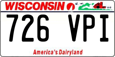 WI license plate 726VPI