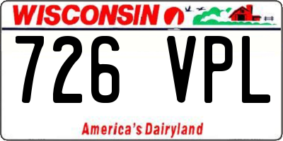 WI license plate 726VPL