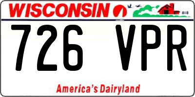 WI license plate 726VPR