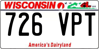 WI license plate 726VPT