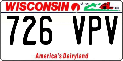 WI license plate 726VPV