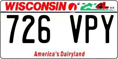 WI license plate 726VPY