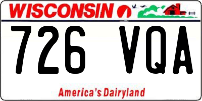 WI license plate 726VQA