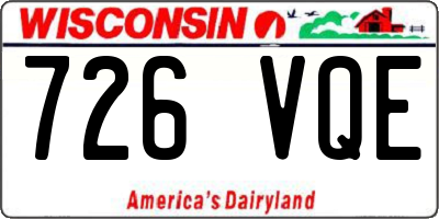 WI license plate 726VQE