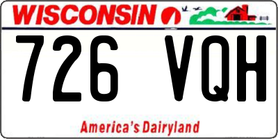 WI license plate 726VQH