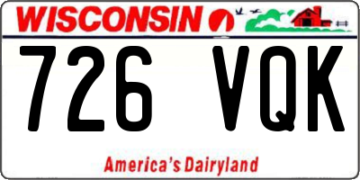 WI license plate 726VQK