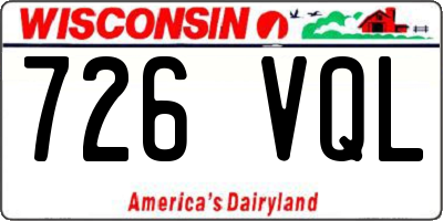WI license plate 726VQL
