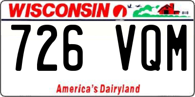 WI license plate 726VQM