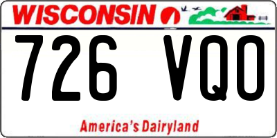 WI license plate 726VQO